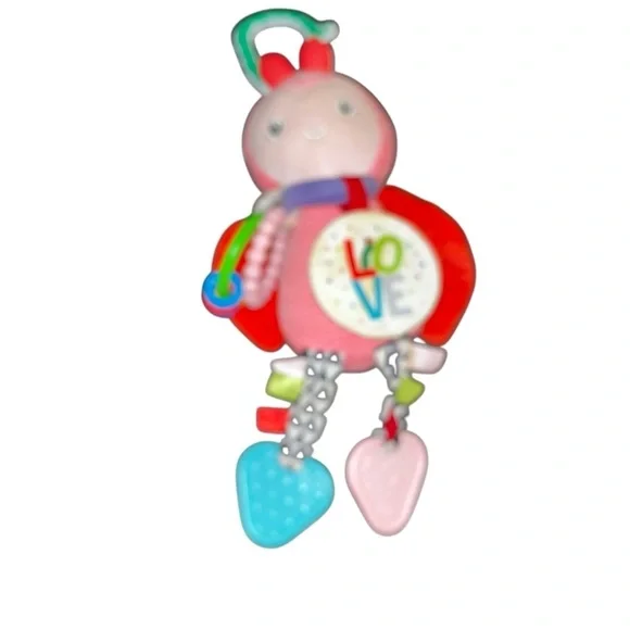 World of Eric Carle Lady Bug Baby Stroller Toy pink rattle plush