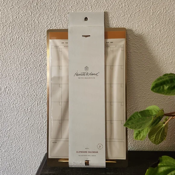 Hearth & Hand Gold and White Calendar Clipboard