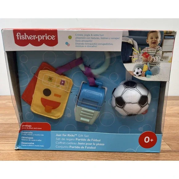 Fisher Price Just For Kicks Soccer Infant Toy Gift Set NEW
