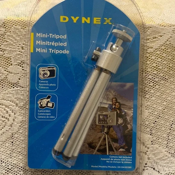 Dynex mini Tripod stabilizes camera and camcorders .