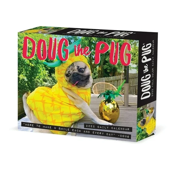 Doug the Pug 2022 Daily Calendar - Yellow