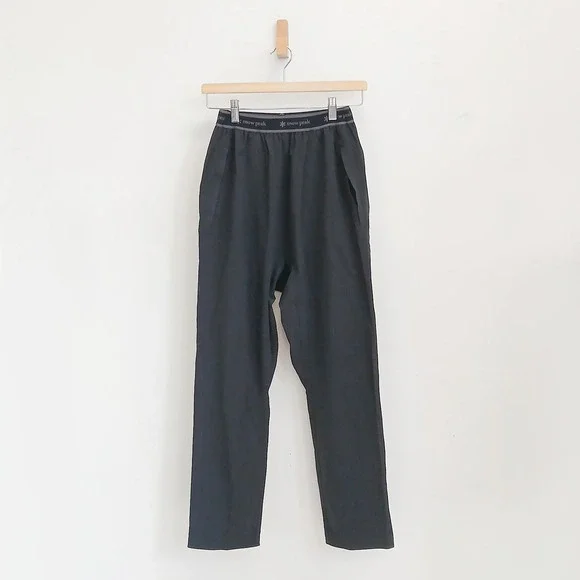 Snow Peak Active Pants Mens S Black Stretch Nylon Trousers Elastic Waistband