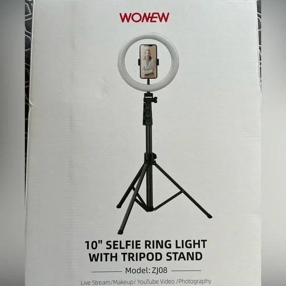 Selfie ring light with tripod