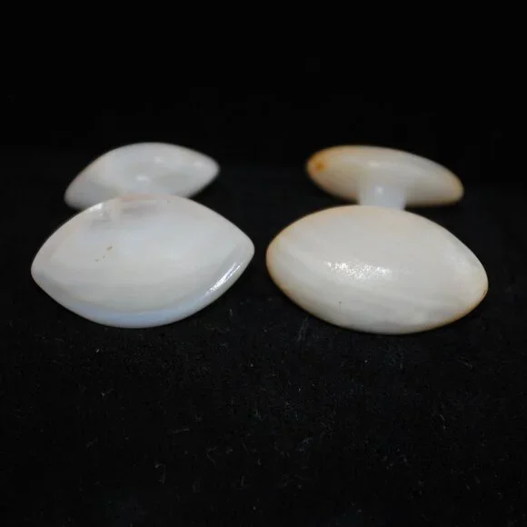 Antique Carved Mother of Pearl Shell Cufflinks