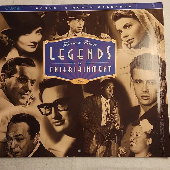Vintage 1999 Cleo calendar Music And Movie Legends. Unused