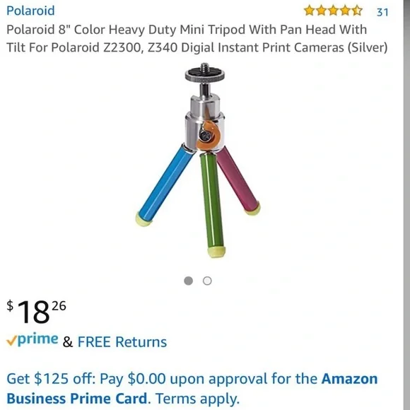 Polaroid camera tripod