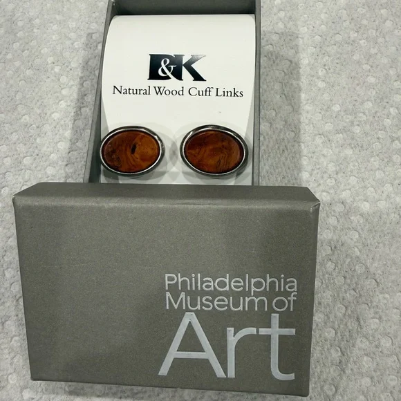 David & Kesler Natural Wood Cuff Links
