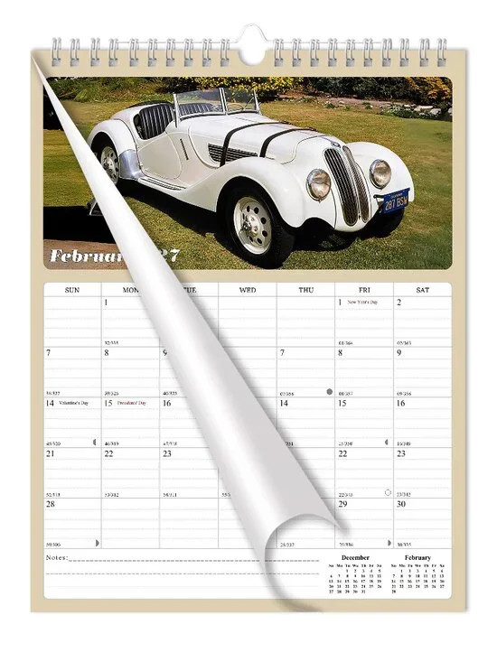 2027 Wall Calendar Spiral-bound Twin - 12 Months Planner 8.5