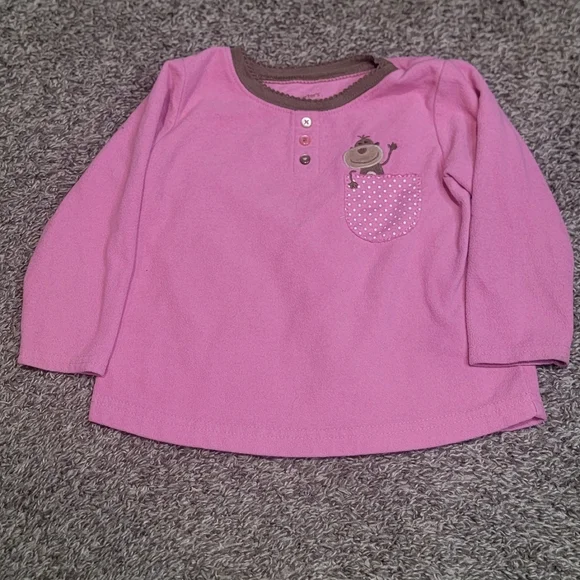 Carter's Pink and Brown Long Sleeve Tee