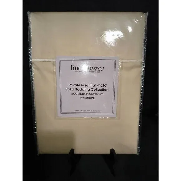 Linen Source Private Essential Solid Bedding Collection ECRU Flat Twin Sheet NIP