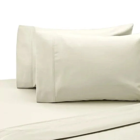 SALT Set 2 King Ivory Pillowcases 300 Thread Count 100% Cotton Sateen Easy Care