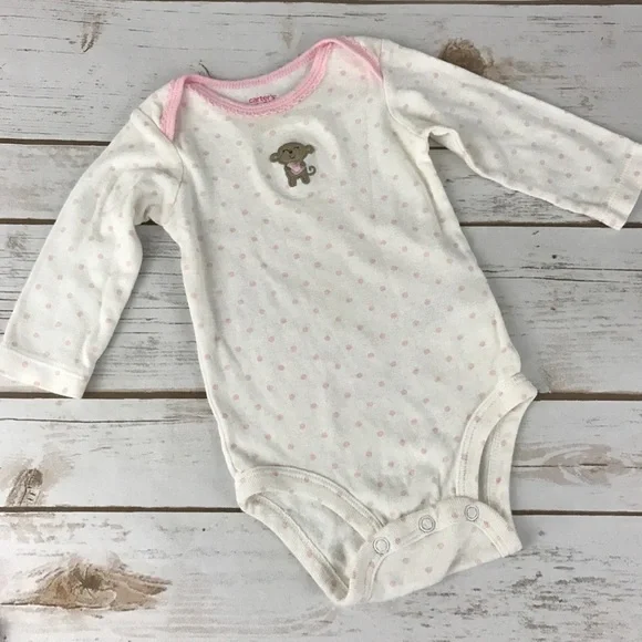 INFANT Carter's White & Pink One Piece