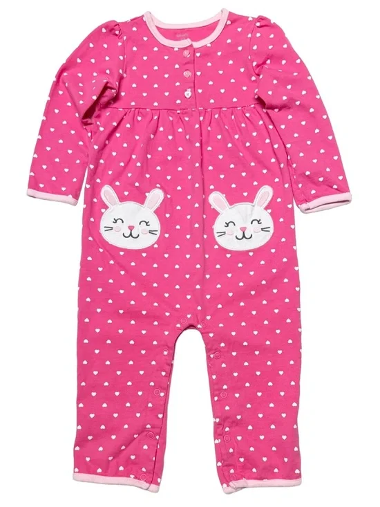 Carter’s Pink Heart Bunny Romper 24M