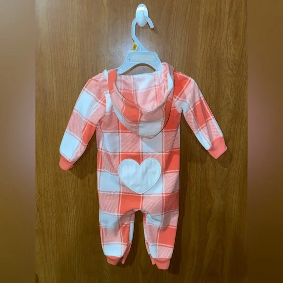 Carter's Vibrant Orange Plaid Baby Onesie