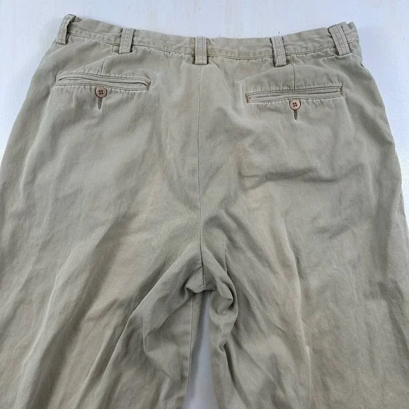VTG Ron Herman Chino‎ PANTS 36x32 Men Beige Khaki Soft Cotton Flat Front Tag 38
