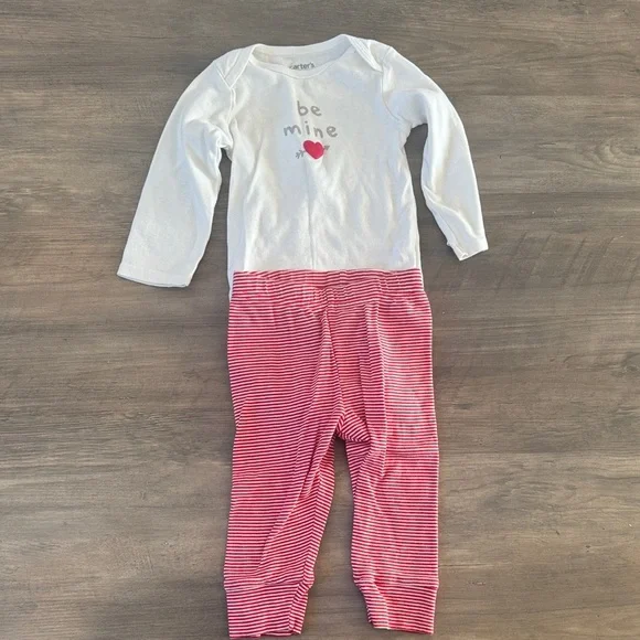 Carter's White and Red Be Mine Pajama Set