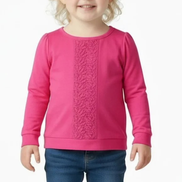 Carter's Fuchsia Lace‎ Front Sweater