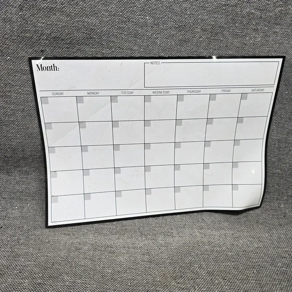Magnetic Dry Erase Calendar Monthly Planner 17x12 White Good Minimalist