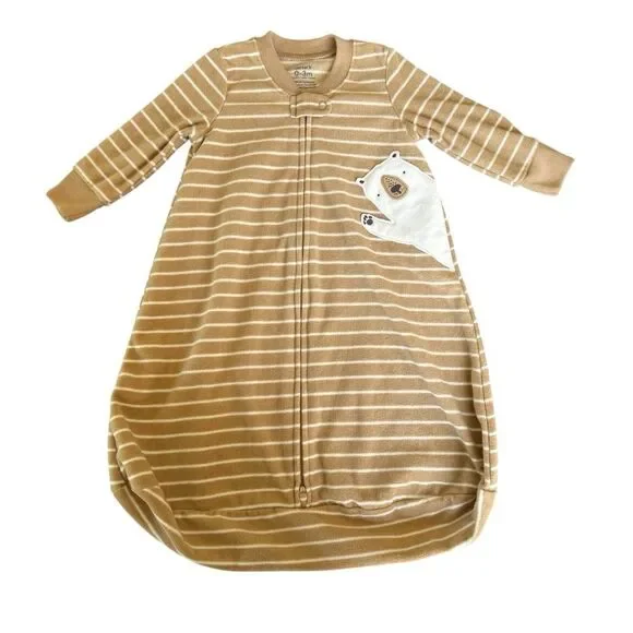 Carter's Fleece Sleep sack 0-3M Baby Boy Carter’s 2-way zip Polar Bear Stripes