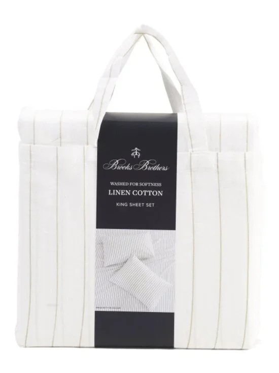 BROOKS BROTHERS Linen Blend Washed Sheet Set