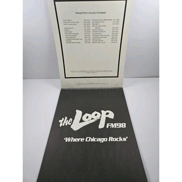 1983 The Loop FM98 Chicago Vtg. Wall Calander Musicians Jagger, Nicks, Ozzy, Who