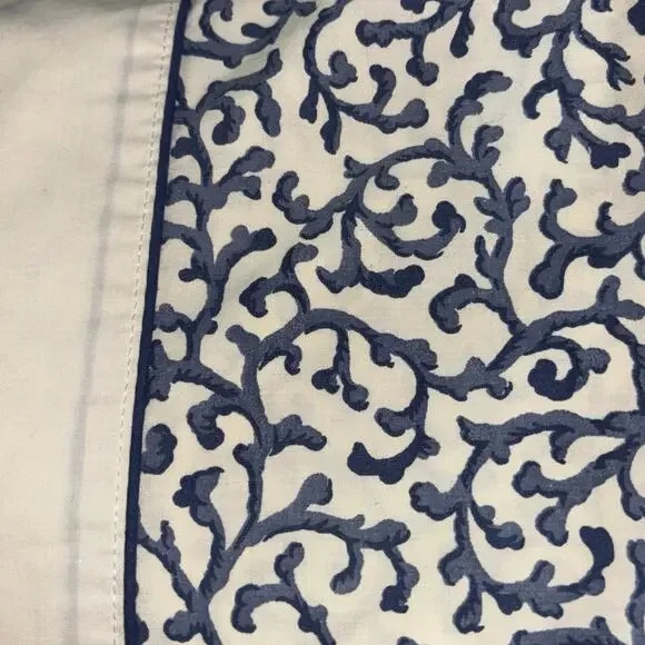 Waverly Full Flat Sheet Savoy 200 Thread Count Blue & White The Savoy Bluebell