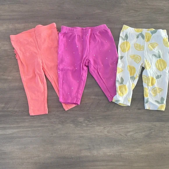 Carter's Pink, Purple, and Lemon Print Leggings