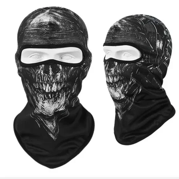 Tactical Skull Ghost Printed Full Face Mask Balaclava Halloween Ski Motorcycle