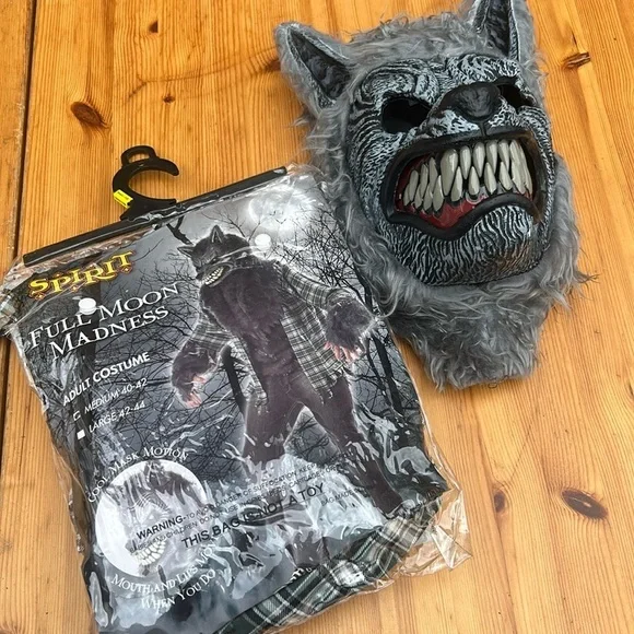 Werewolf Mask with gloves size medium Full moon madness