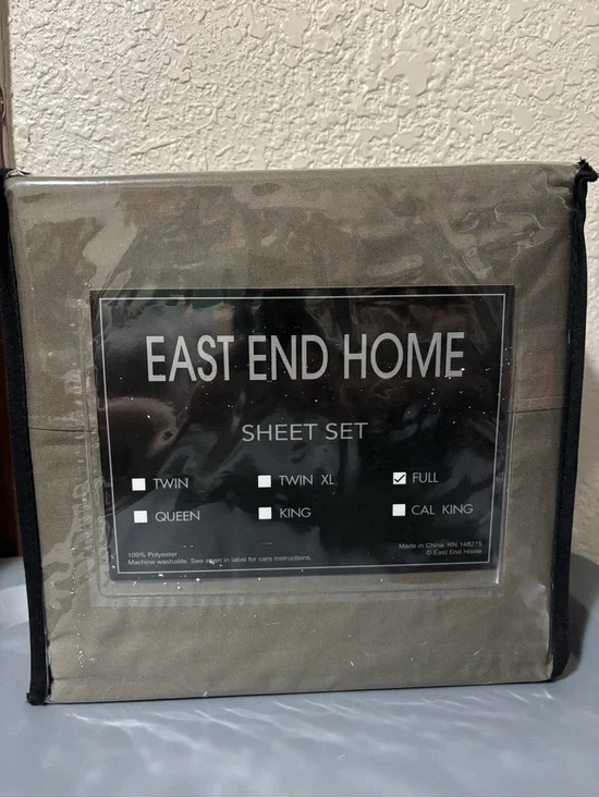 NEW NWT East End Home Full Size Brown Sheet Set in Chocolate Chip