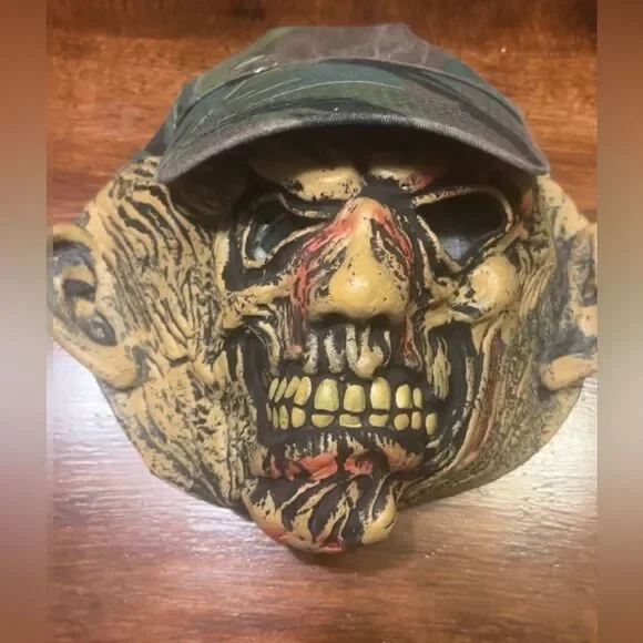 Fun World Monster Mask Halloween Skull Skeleton Baseball Hat Camouflage Scary