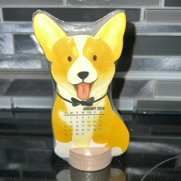 Molly & Rex Dog Shaped 12 Month Desk Calendar Decoration