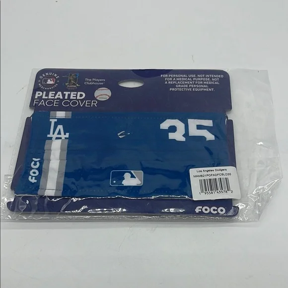 Blue Los Angeles Dodgers Pleated Face Cover