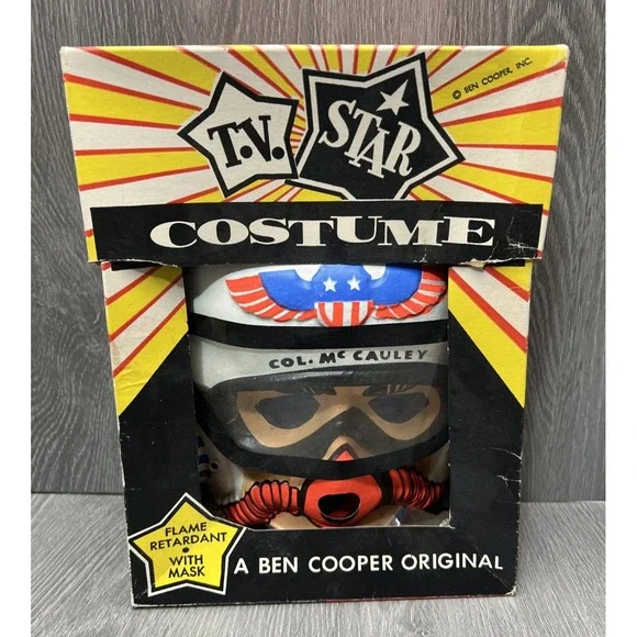 Vintage Ben Cooper TV Star COL. Mc CAULEY Mask Original Box 1960s - MASK ONLY