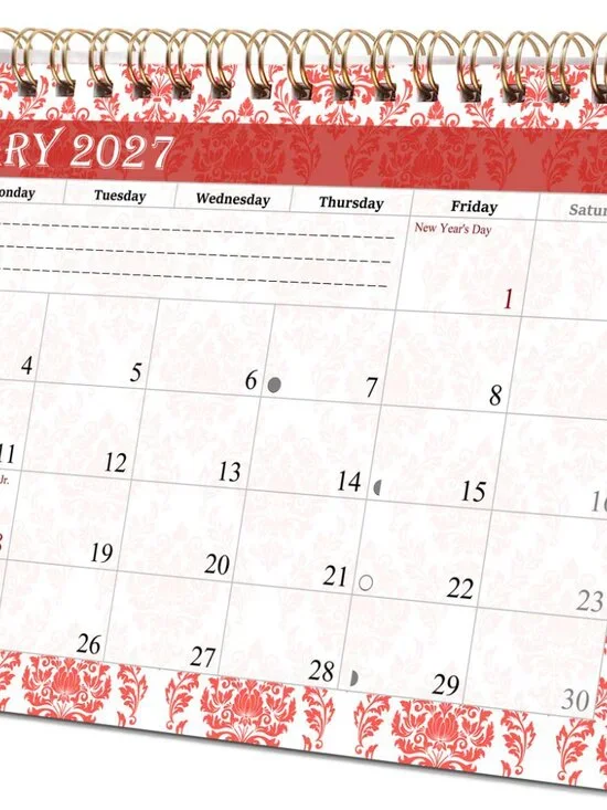 2027-12 Months Desk Calendar Desktop Planner with To-Do List & Notes 018