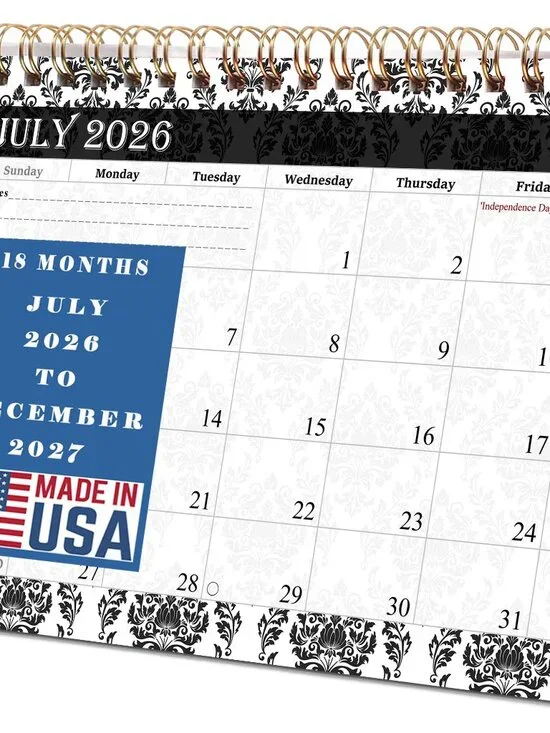 2026-2027 18 Months Standing Flip Desk Calendar Desktop Planner 019