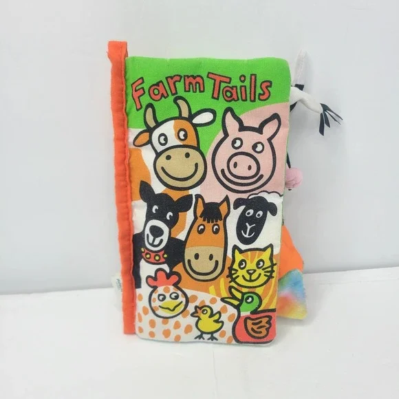 Little Jellycat Farm Tails Soft Cloth Interactive‎ Book Crinkle Sensory