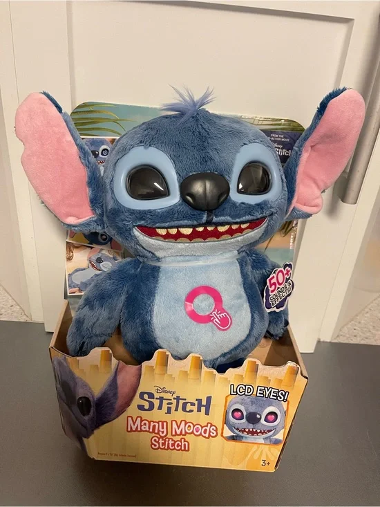 Disney Stitch Many Moods Stitch Plush Toy - Blue LCD Eyes NIP Live Action Movie