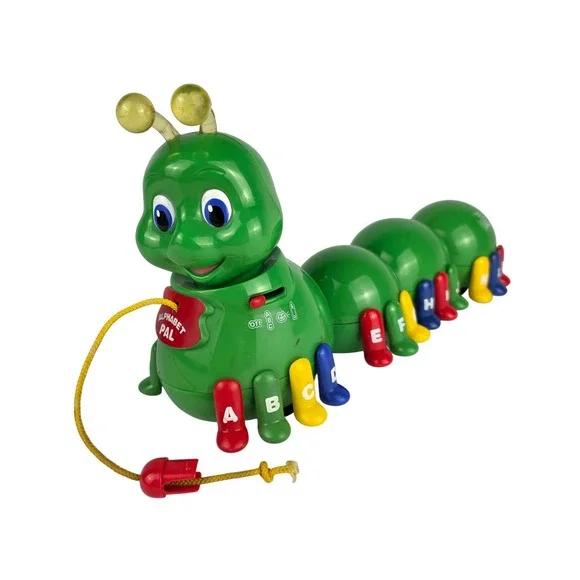 LeapFrog 1999 Alphabet Pal Pull Toy‎ Caterpillar ABC Learning Green READ COND.