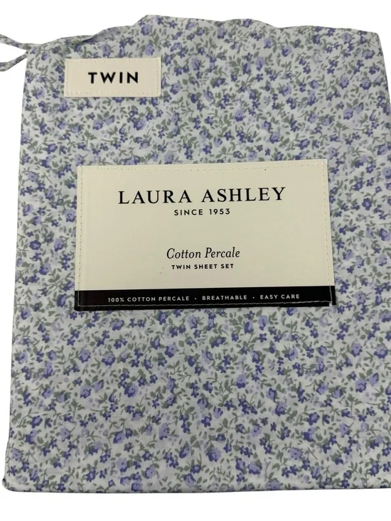 Laura Ashley Twin Sheet Set purple floral Cottagecore NWT