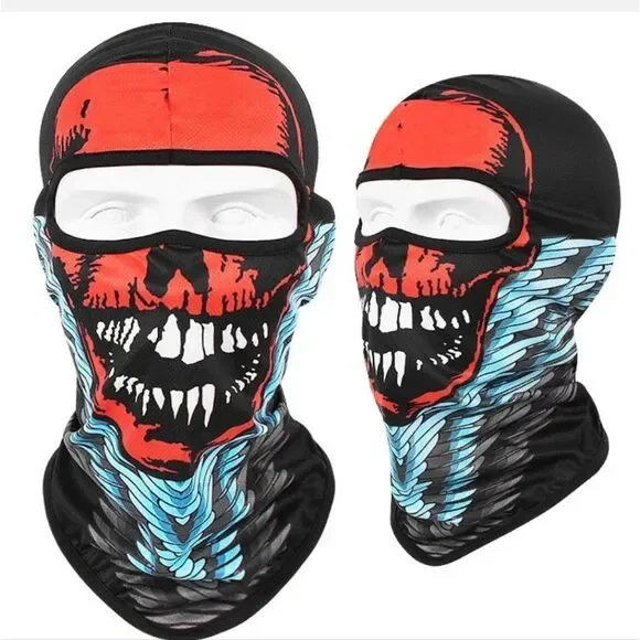 Tactical Skull Ghost Printed Full Face Mask Balaclava Halloween Ski Motorcycle