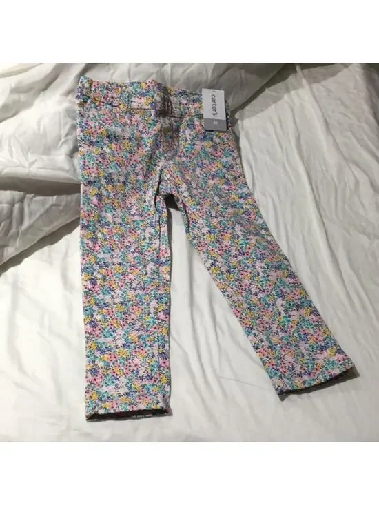 Carters 4T floral cotton spandex pull-on pant NWT