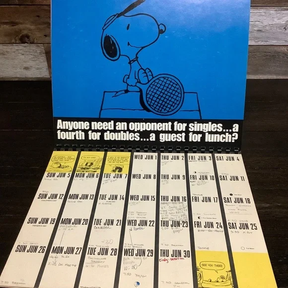 Vintage 1983 Snoopy & Friends Calendar Charles M. Schulz used, i show every page