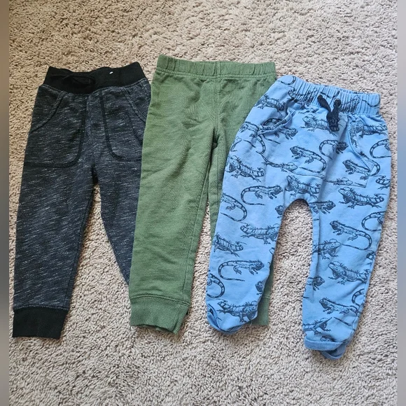 Carter's Kids Jogger Pants Trio - Black, Green, Blue