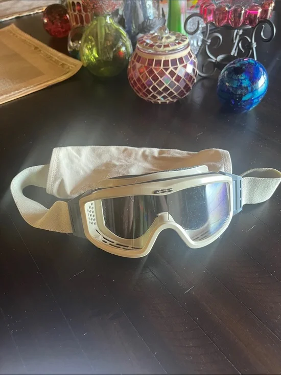 ESS Cream Tactical Goggles with Clear Lens