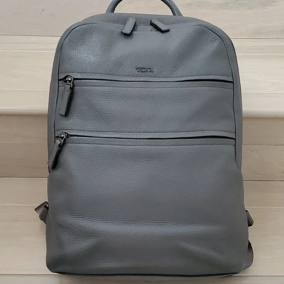 Tumi Landon Alcott Fine Leather Backpack in Gray
