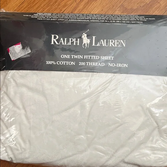 Ralph Lauren Cream Twin Fitted Sheet