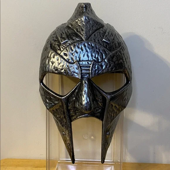 Gladiator Warrior Spartan Masks Costume Accessory Plastic Silver Medieval