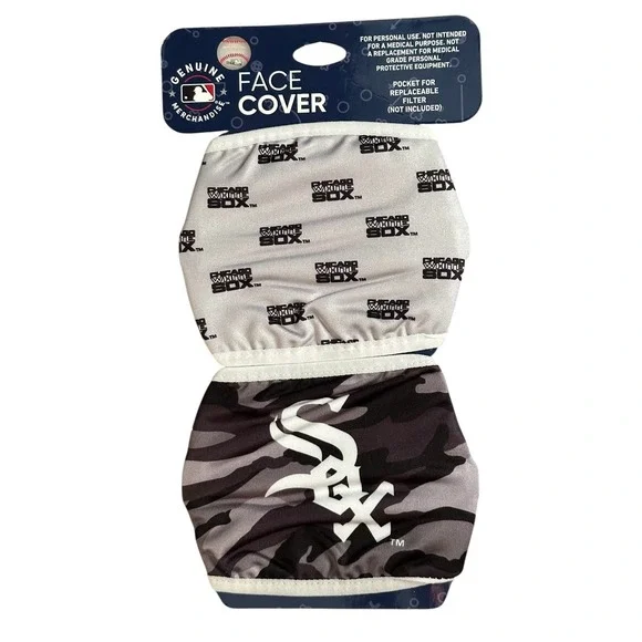 2‎ pack Official Chicago White Sox MLB Adjustable Washable Face Mask