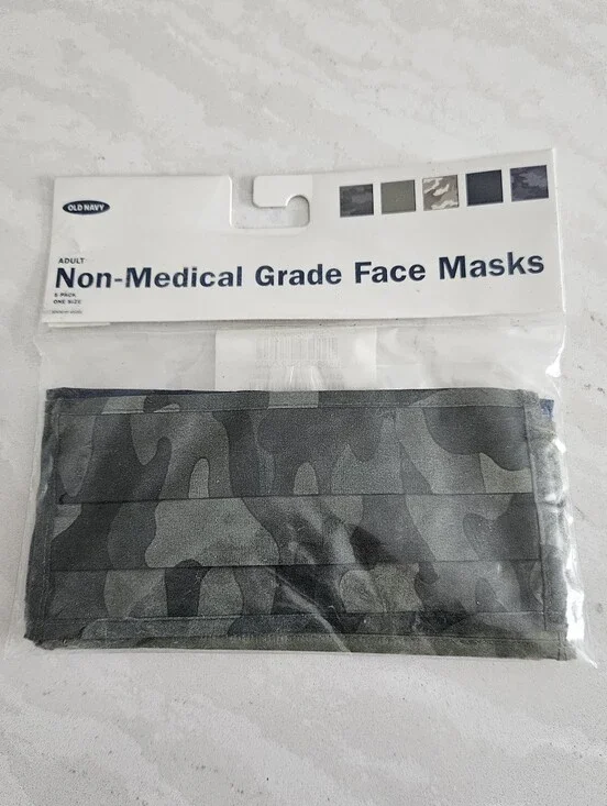 Old Navy Adult Non-Medical Face Masks Gray Camo 5 Pack
